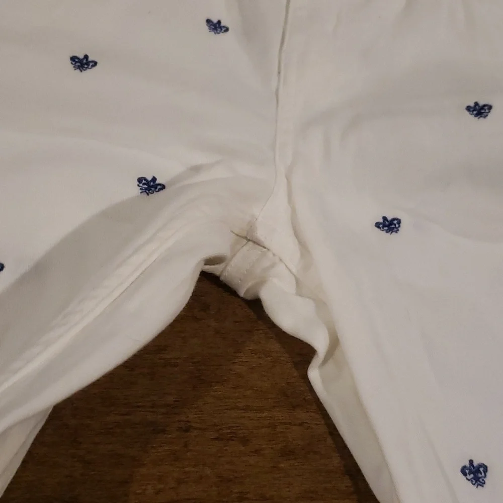 Ralph Lauren White Embroidered Cotton Pants Youth 16